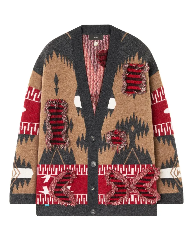 Alanui Gemusterter Cardigan mit Fransen - Braun Braun