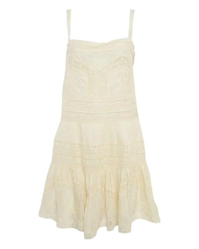 Zimmermann Pre-owned gestuftes Minikleid mit Spitzendetail - Nude Nude
