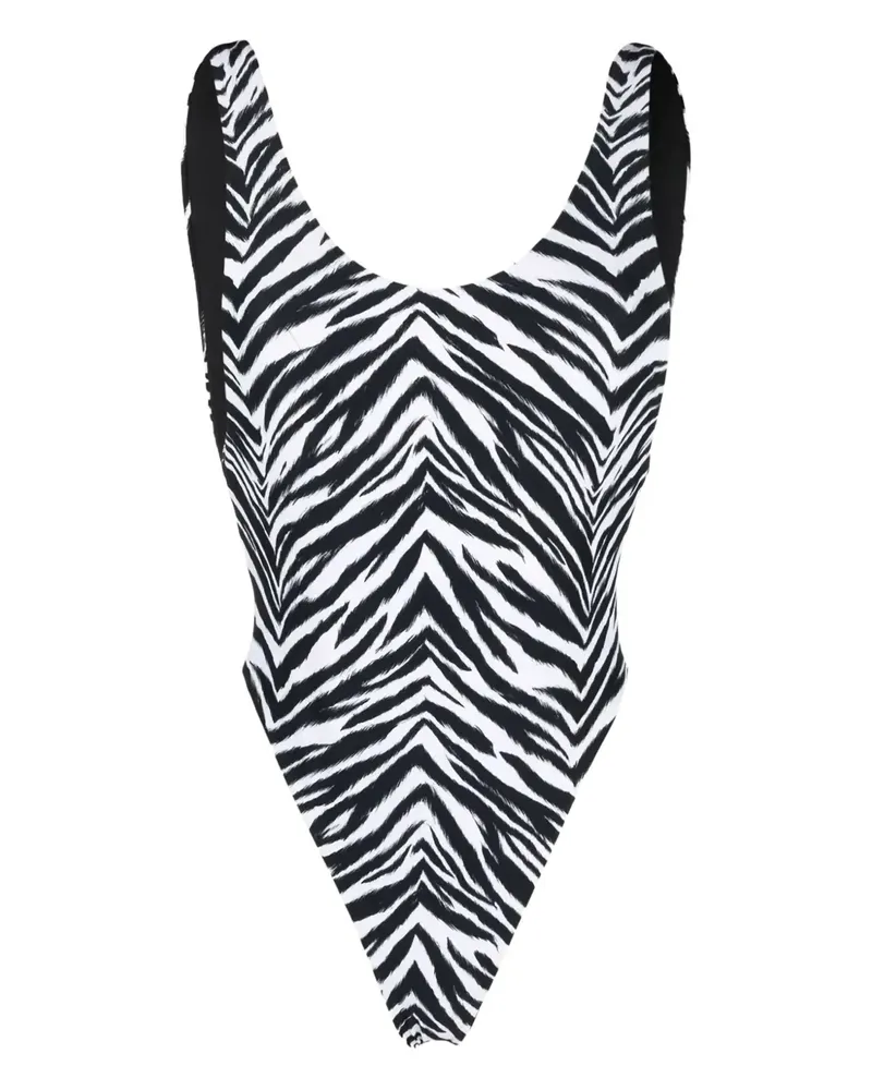 Reina Olga zebra-print swimsuit - Schwarz Schwarz
