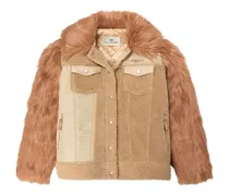 x Feng Chen Wang Jacke aus Faux Fur - Nude