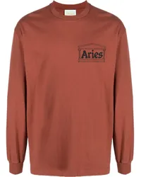 Aries Sweatshirt mit Logo-Print Rot