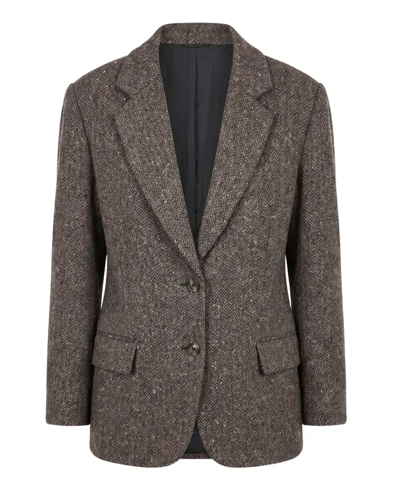 Brunello Cucinelli Sakko mit Fischgrätenmuster - Braun Braun