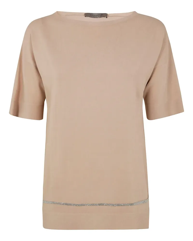 D.EXTERIOR T-Shirt aus Feinstrick - Nude Nude