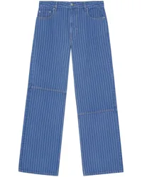 Ganni Halbhohe Wide-Leg-Jeans Blau