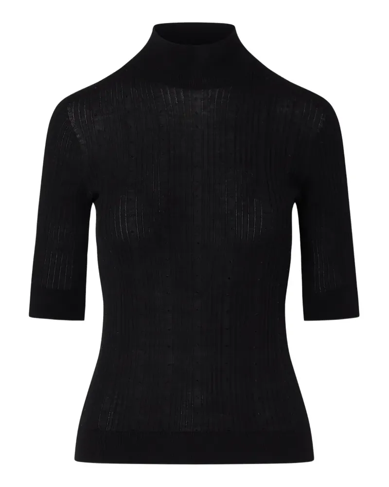 Liu Jo wool top with rhinestones - Schwarz Schwarz