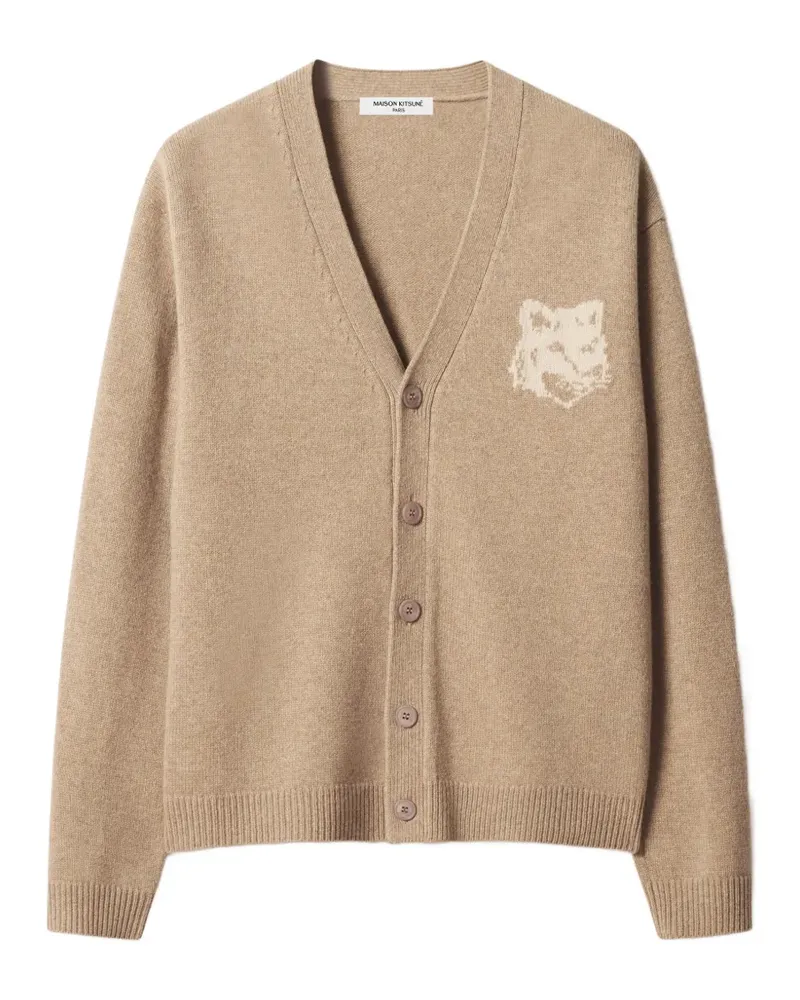 Kitsuné Cardigan mit V-Ausschnitt - Nude Nude