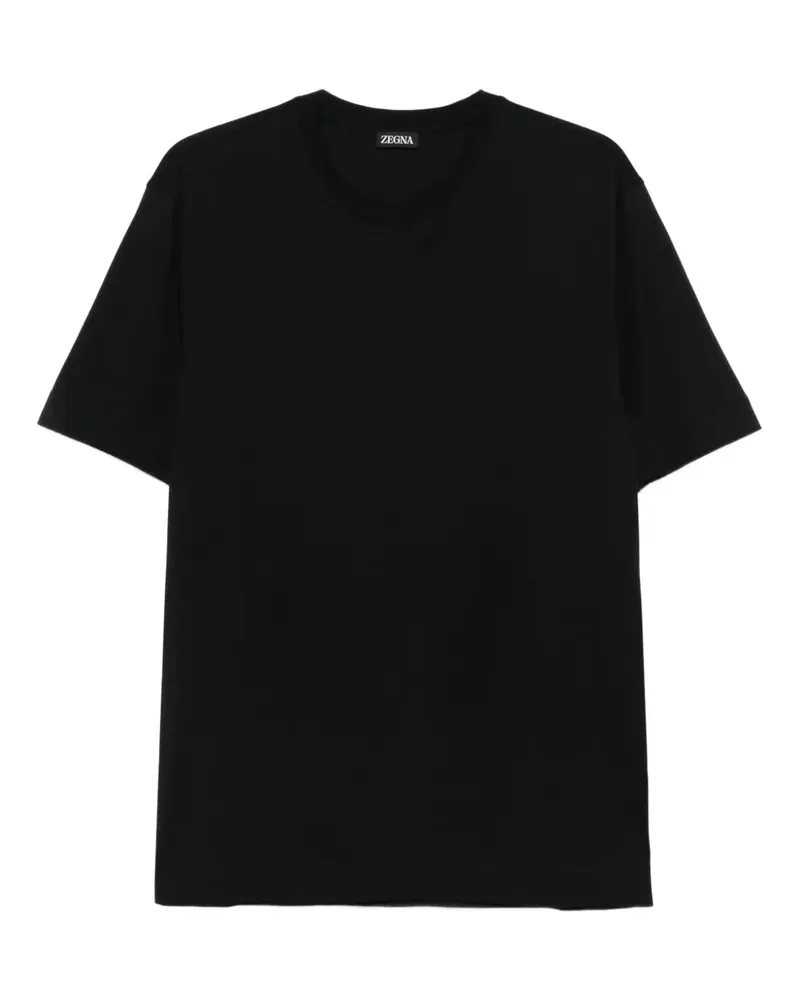 Ermenegildo Zegna T-Shirt mit Rundhalsausschnitt - Schwarz Schwarz