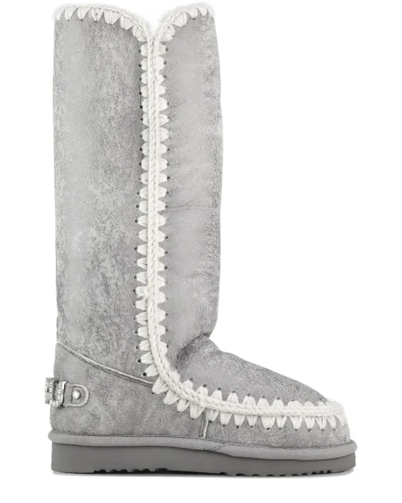 Mou Stiefel mit Metallic-Applikation - Grau Grau