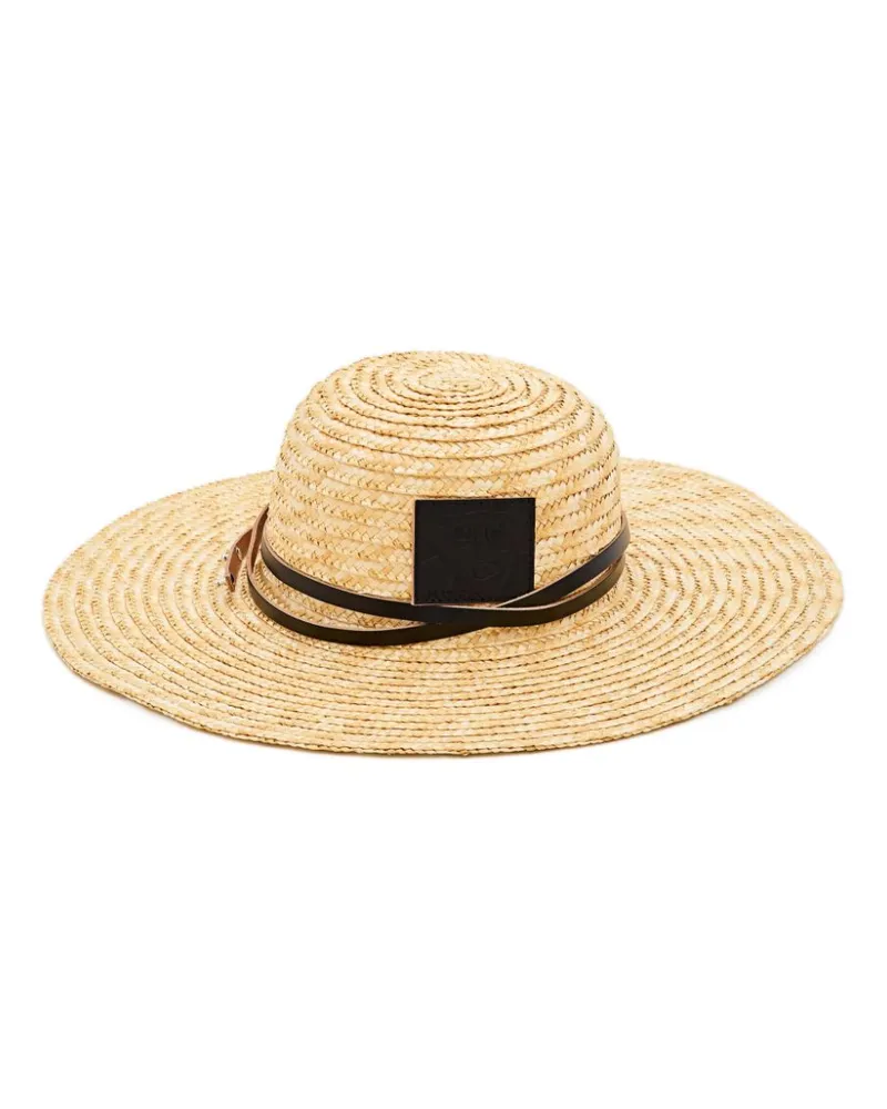 PLAN C Fedora aus Stroh - Weiß Weiß