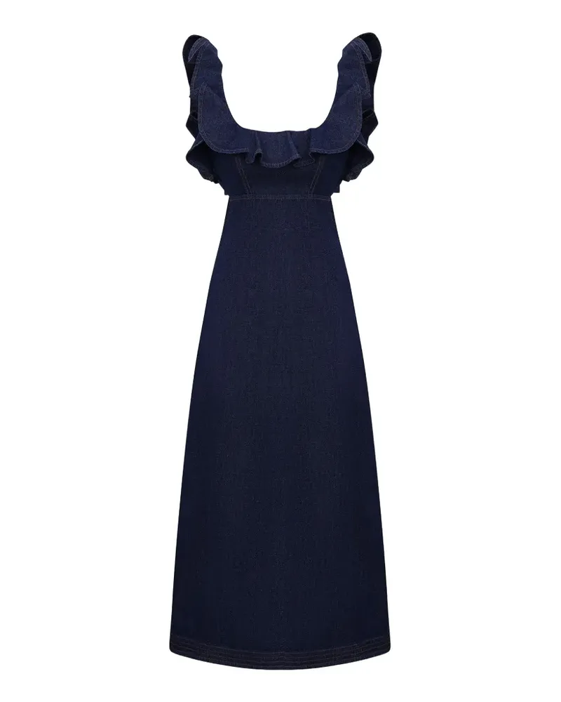 Zimmermann Aster ruffled denim dress - Blau Blau