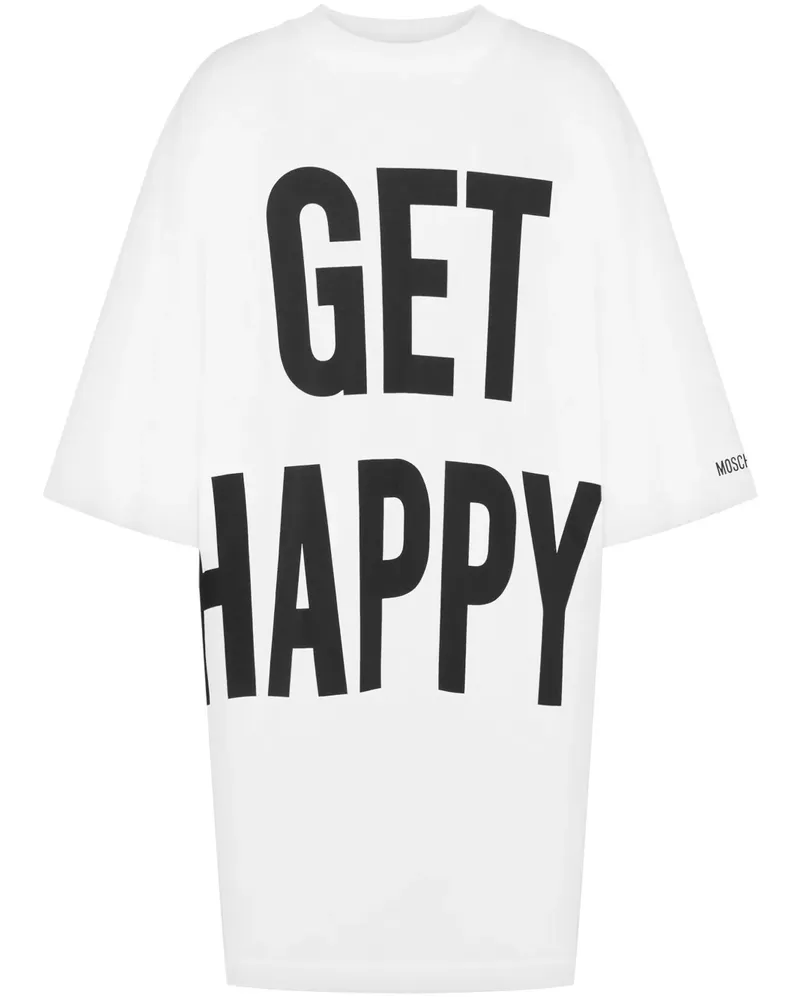Moschino Kleid mit Slogan-Print - Weiß Weiß