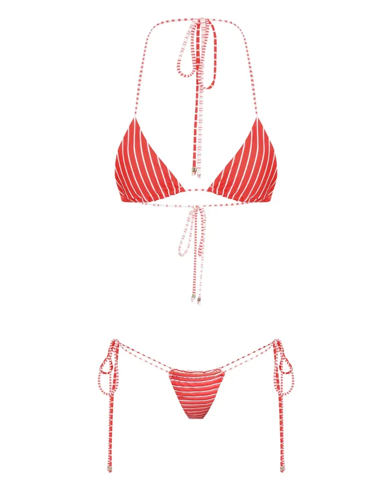 Amir Slama Gestreifter Bikini - Rot Rot