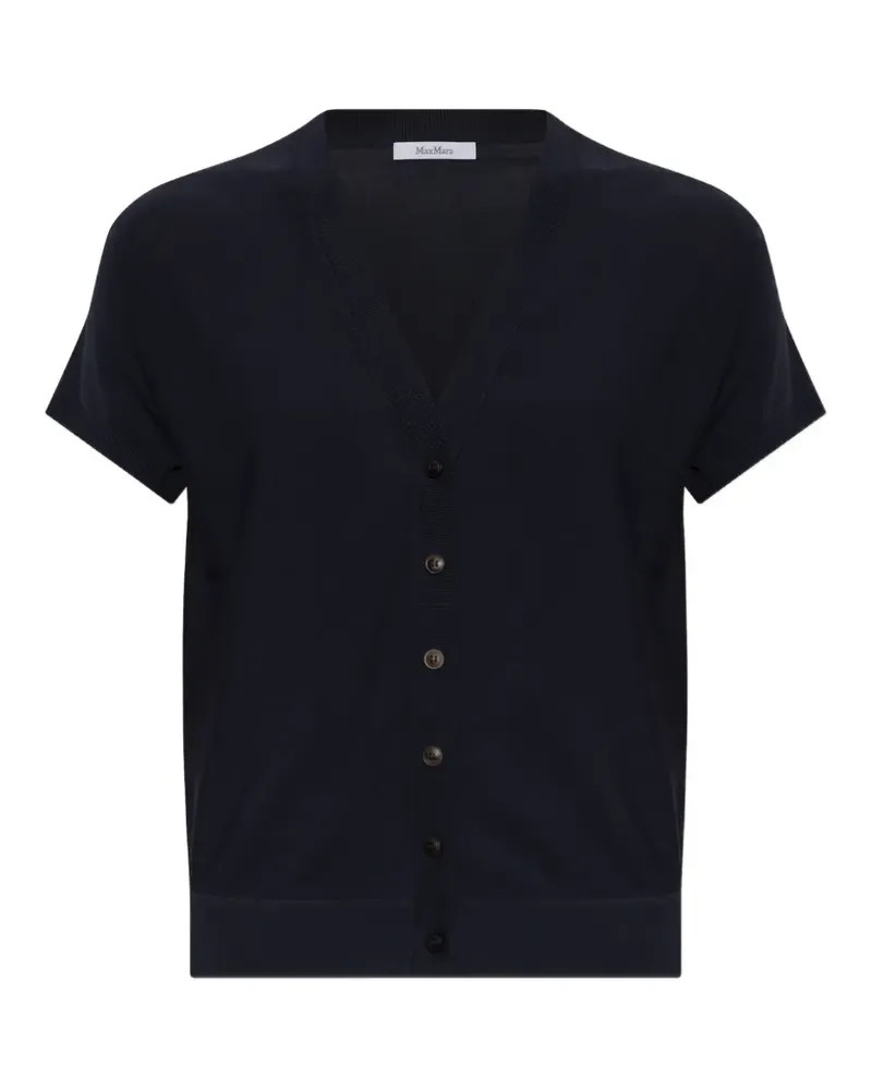 Max Mara V-neck button-up top - Blau Blau