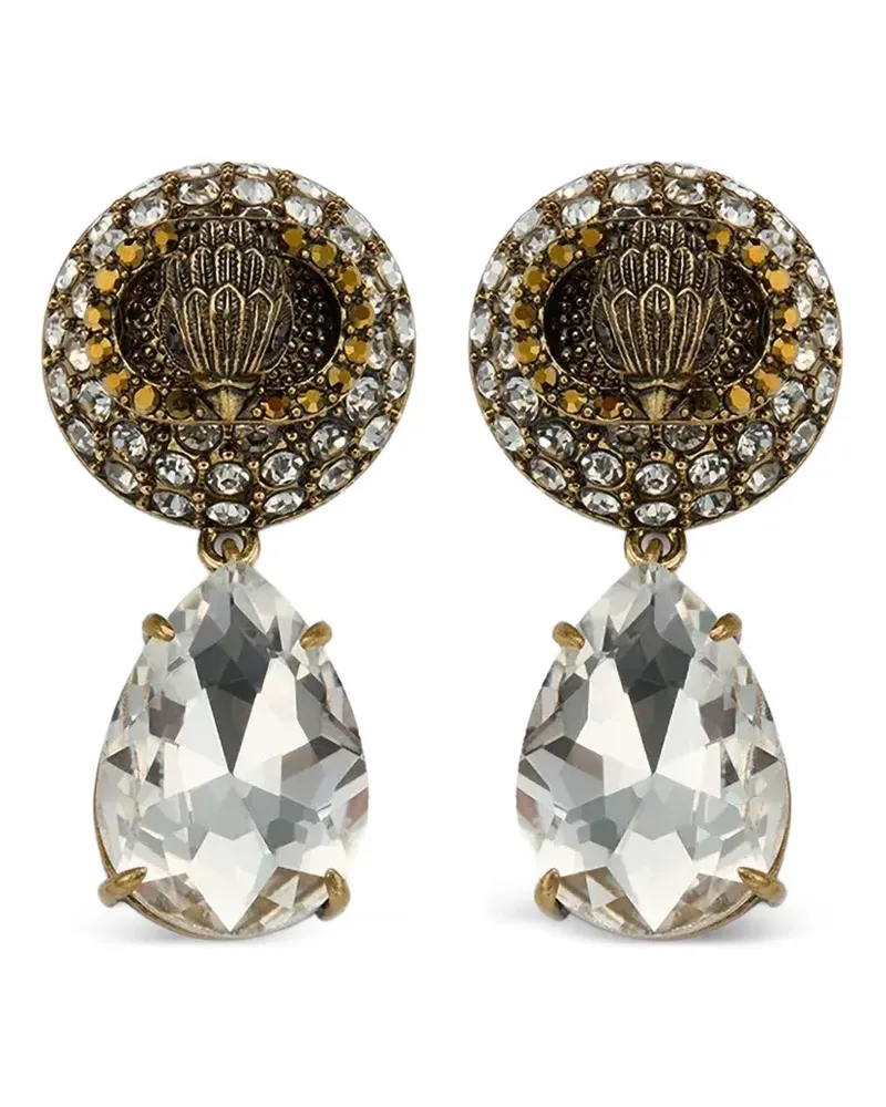 Kurt Geiger crystal-embellished Eagle head earrings - Gold Gold
