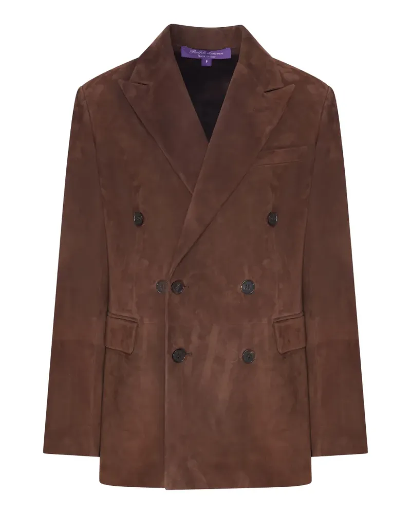 Ralph Lauren double-breasted suede blazer - Braun Braun