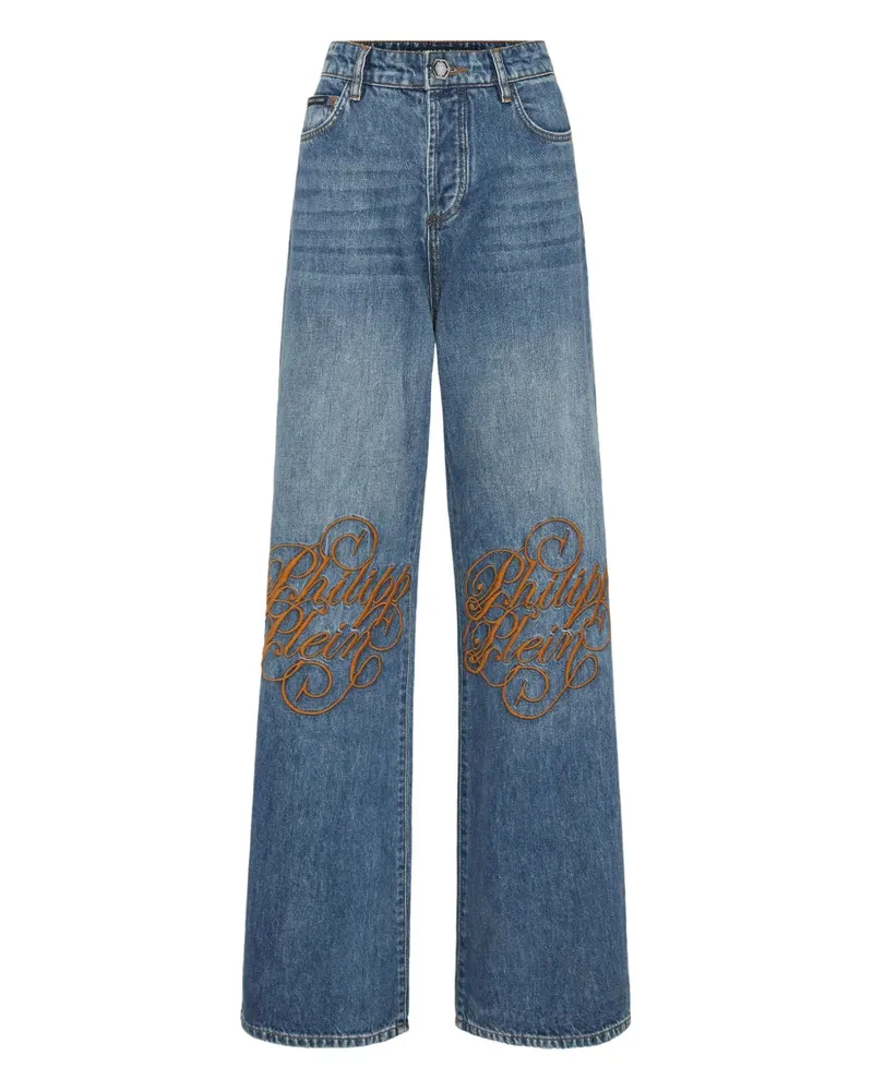 Philipp Plein Jeans mit Logo-Stickerei - Blau Blau