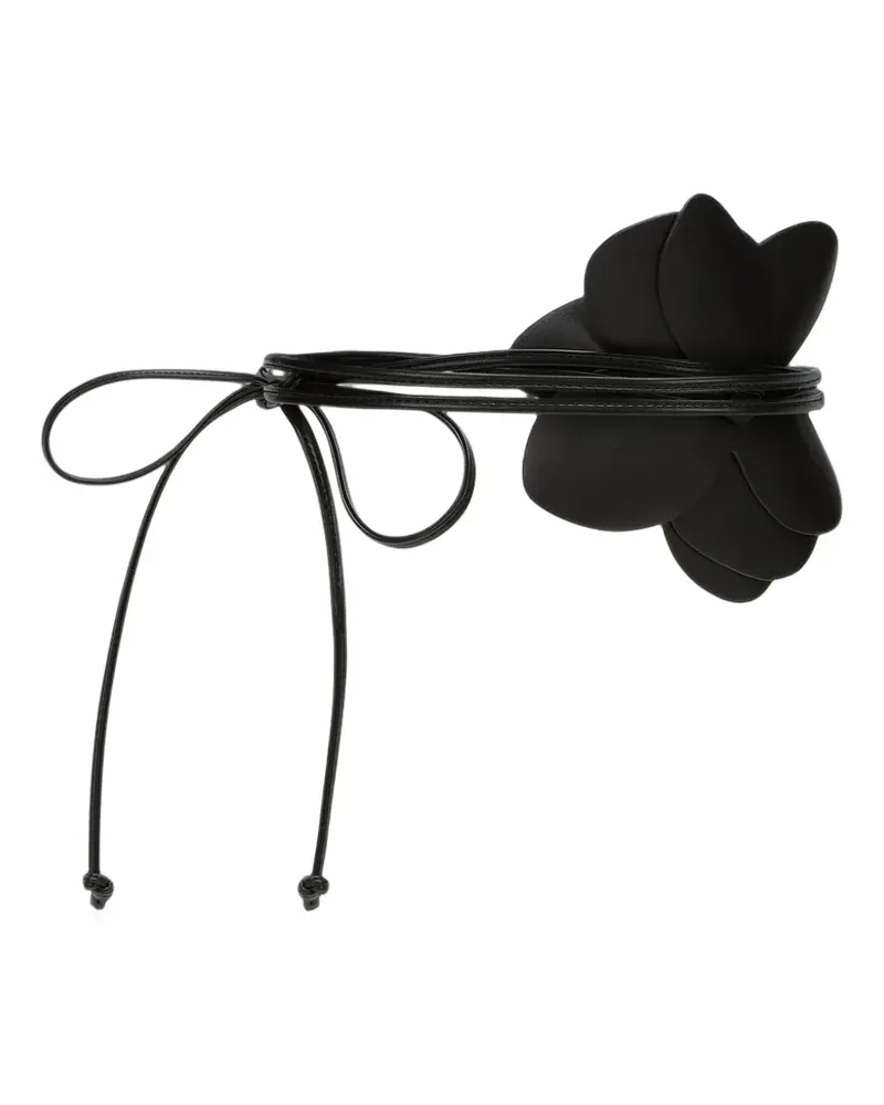 Karl Lagerfeld K/Signature Gürtel mit Blumenknoten - Schwarz Schwarz