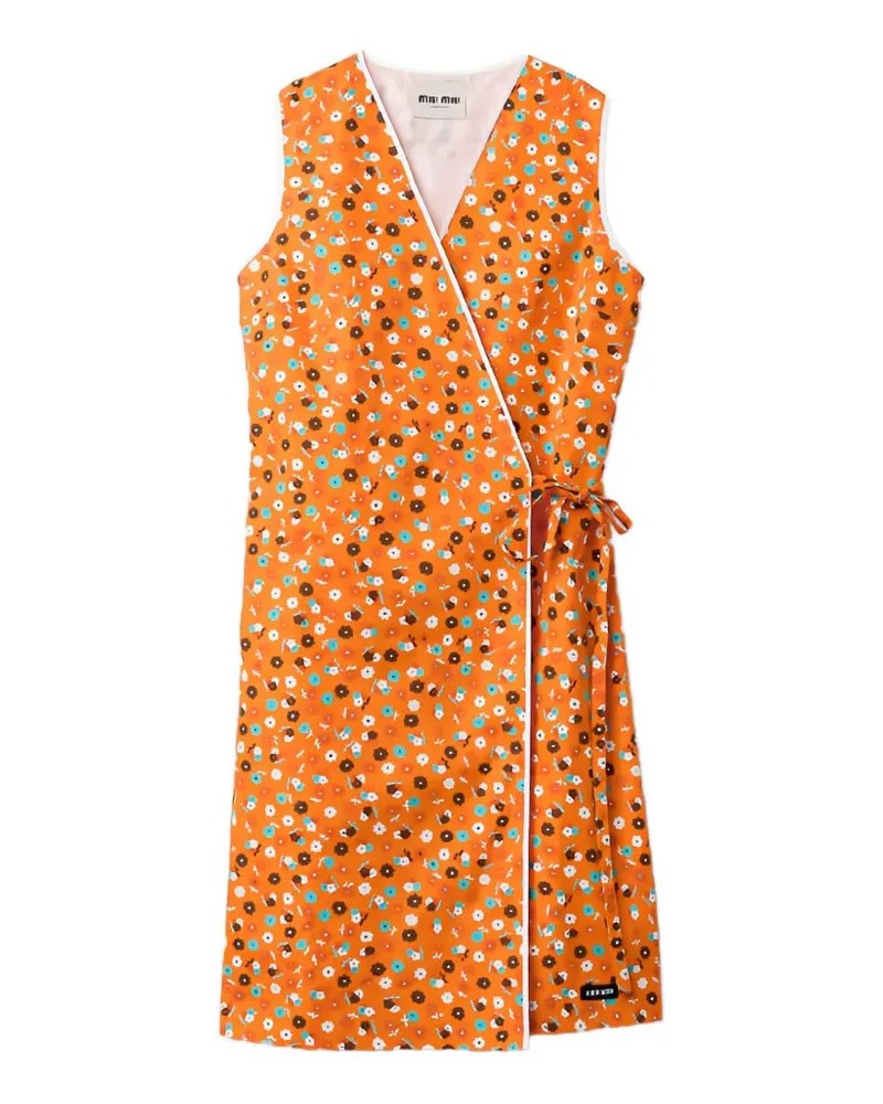 Miu Miu Kleid mit Blumenmuster - Orange Orange