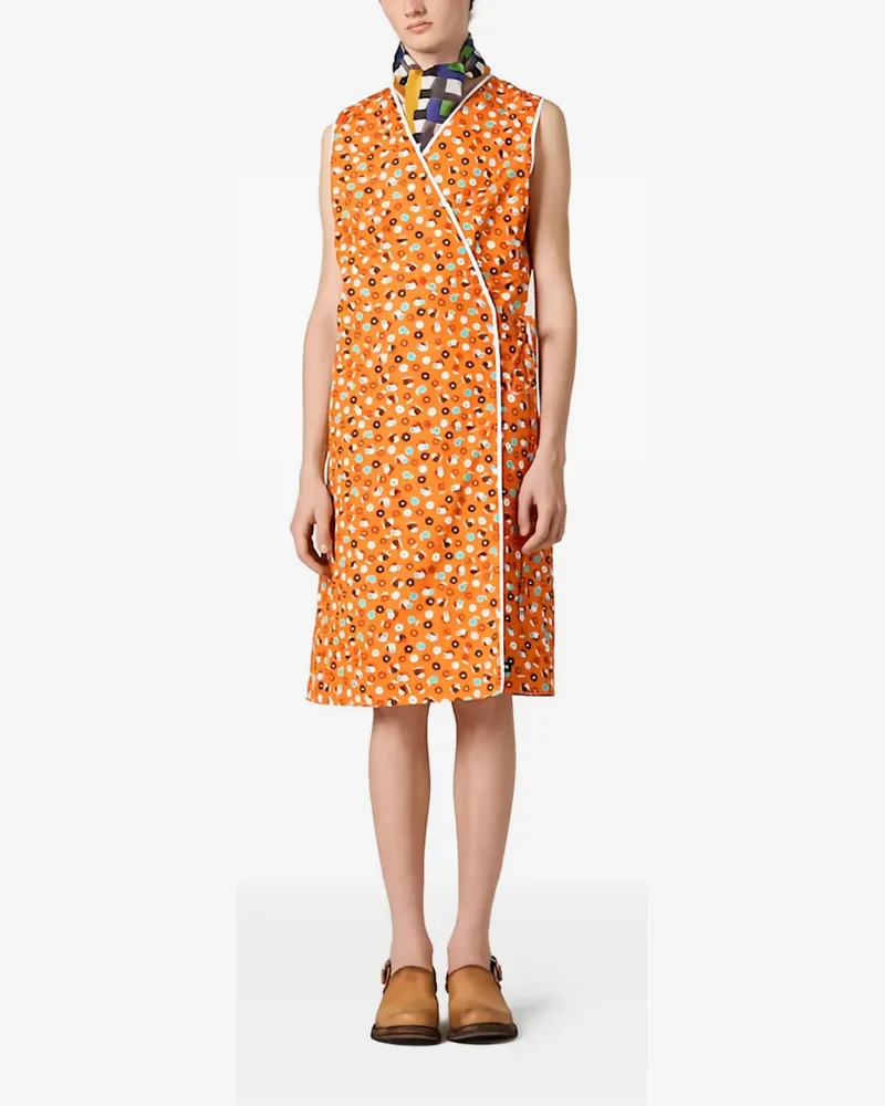 Miu Miu Kleid mit Blumenmuster - Orange Orange