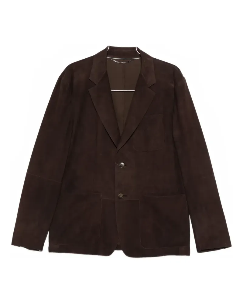 Canali button suede blazer - Braun Braun