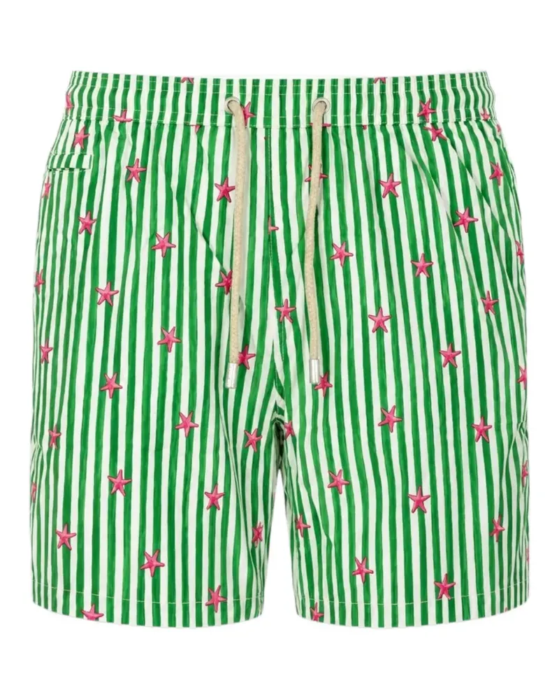 MC2 Saint Barth star-print striped swim shorts - Grün Grün