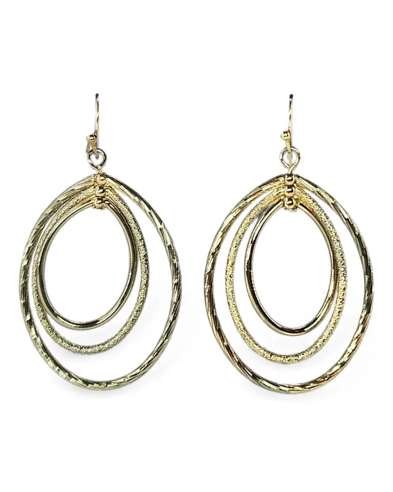 Madison etched multi-oval earrings - Gold Gold