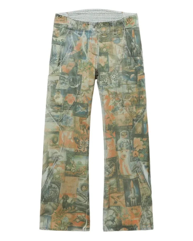 KIKO KOSTADINOV zip printed jeans - Grün Grün