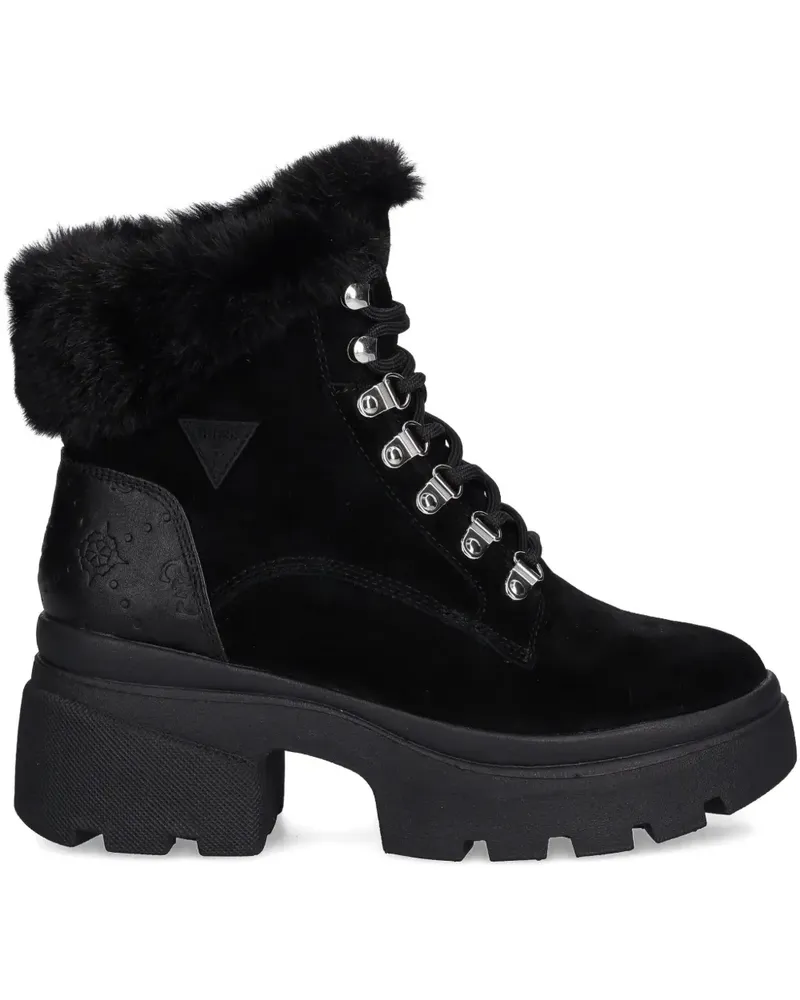 Guess Yareli faux fur-trim ankle boots - Schwarz Schwarz