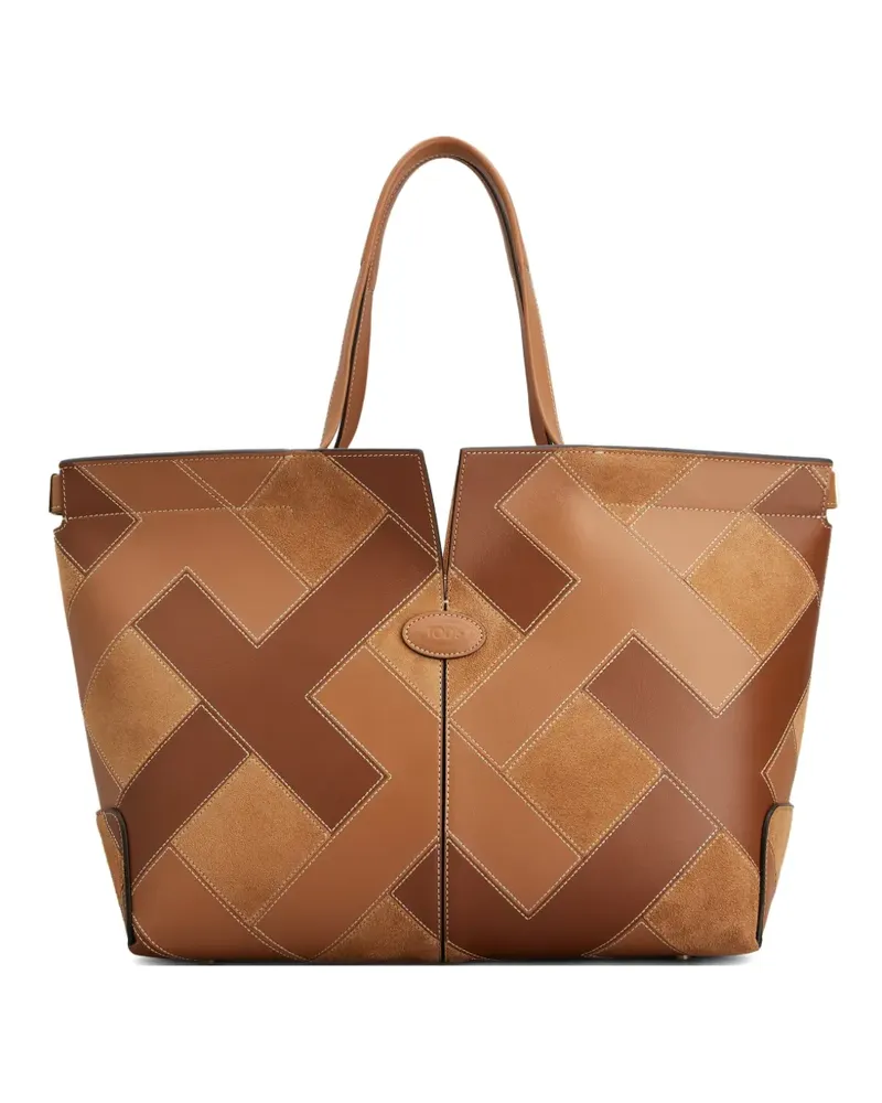TOD'S Tote Bag mit Intarsien - Braun Braun