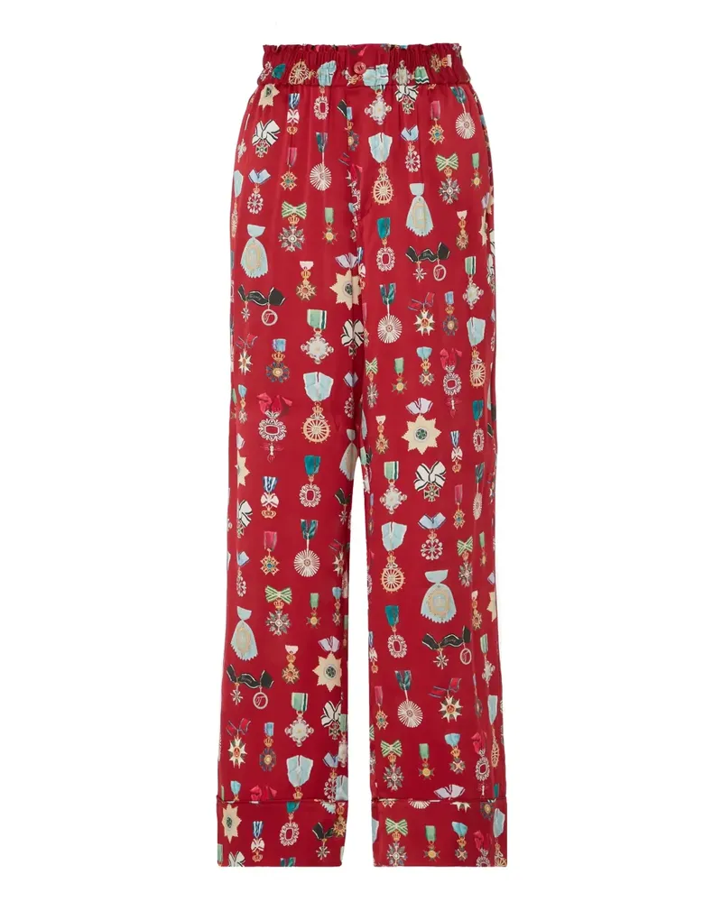 Temperley London Hose mit Medaillen-Print - Rot Rot