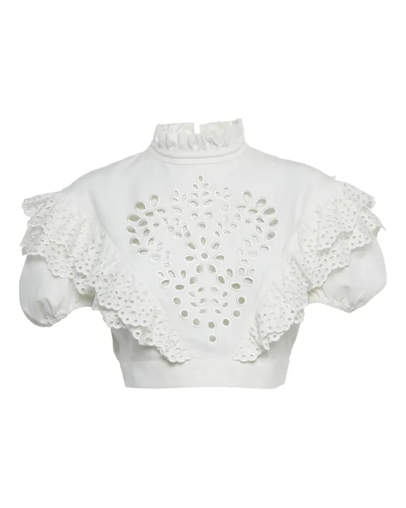 SPORTMAX cotton ruffled top - Weiß Weiß