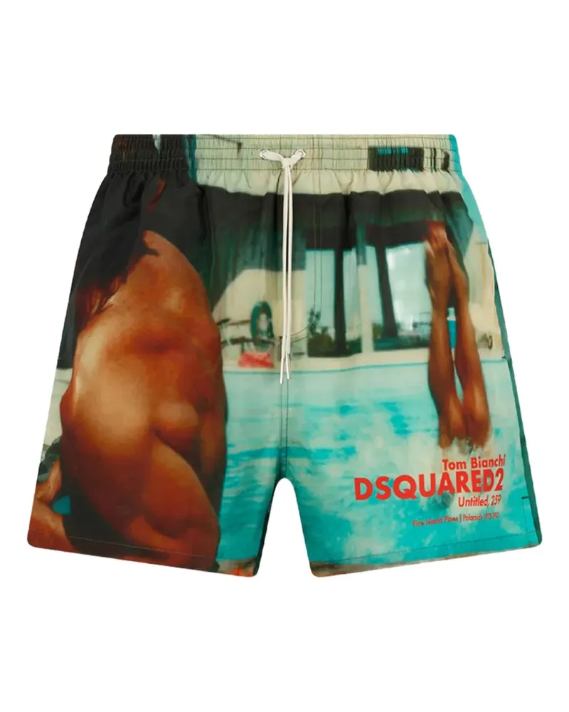 Dsquared2 Badeshorts mit abstraktem Print - Blau Blau