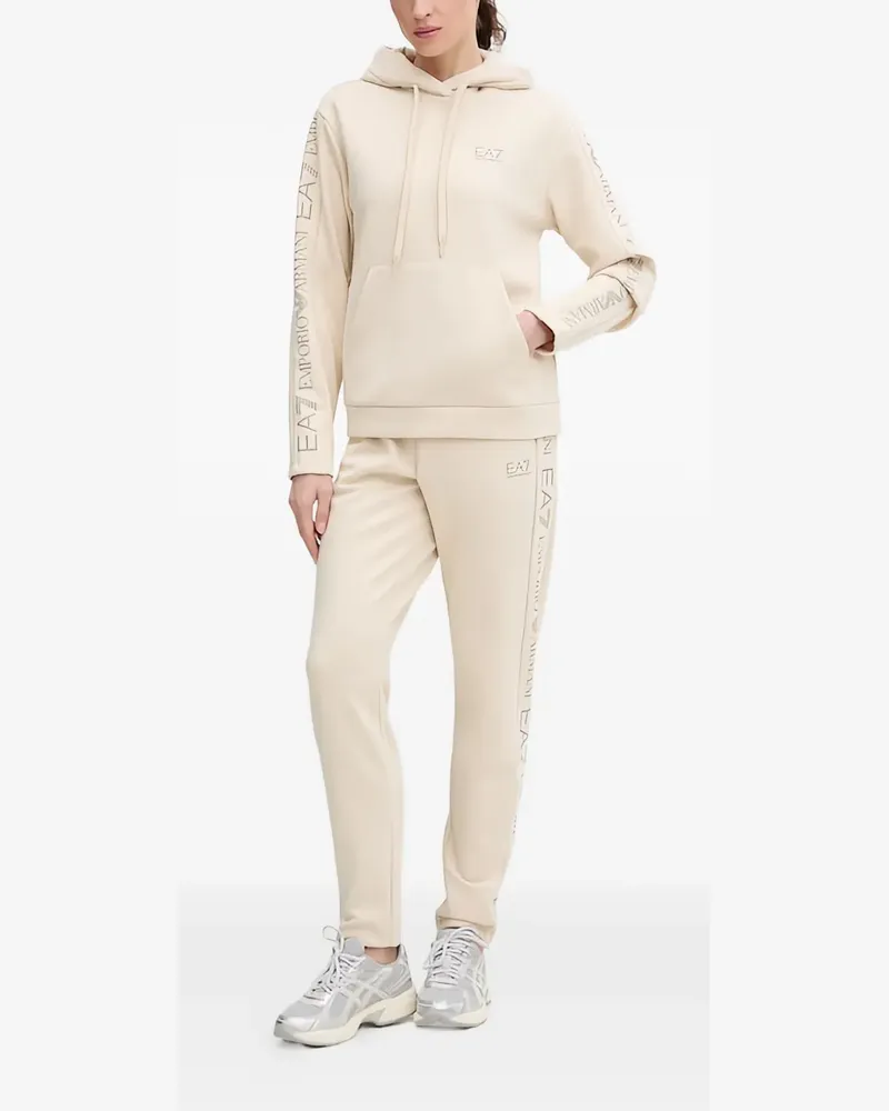 EA7 logo-print tracksuit - Nude Nude