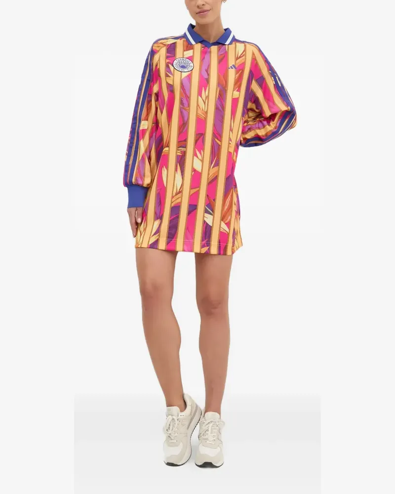 adidas x Farm Premium Kleid mit tropischem Print - Rosa Rosa