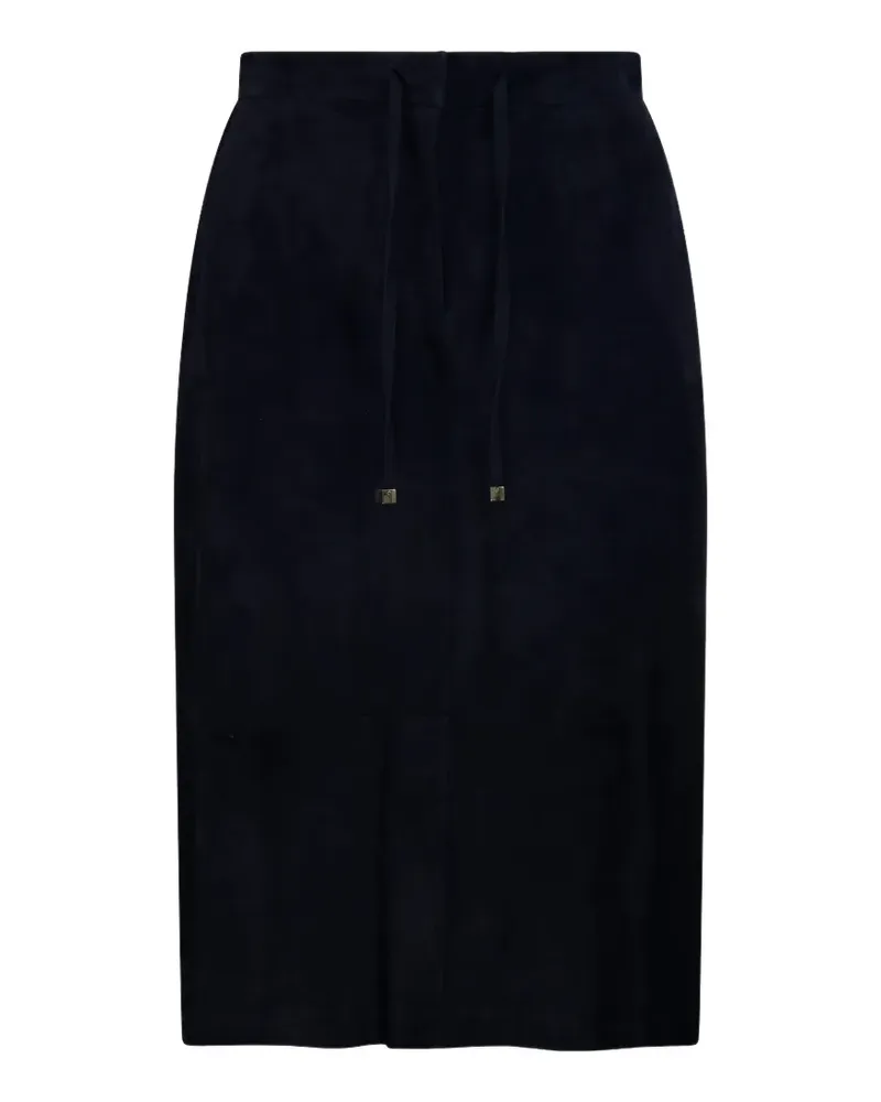 Max Mara Gazza Midirock aus Wildleder mit Kordelzug - Blau Blau