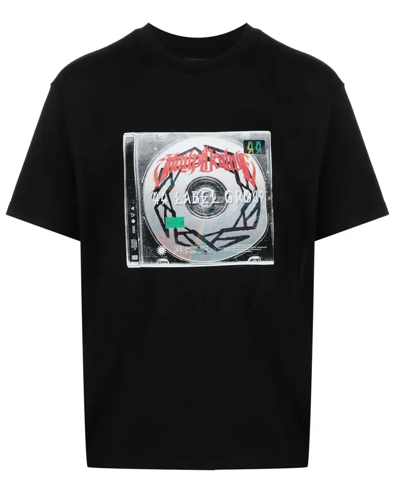 44 LABEL GROUP T-Shirt mit grafischem Print - Schwarz Schwarz