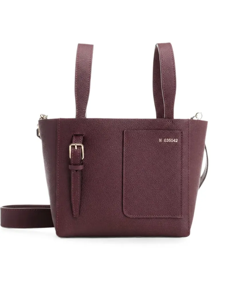 Valextra Kleine Beuteltasche aus gekörntem Leder - Rot Rot