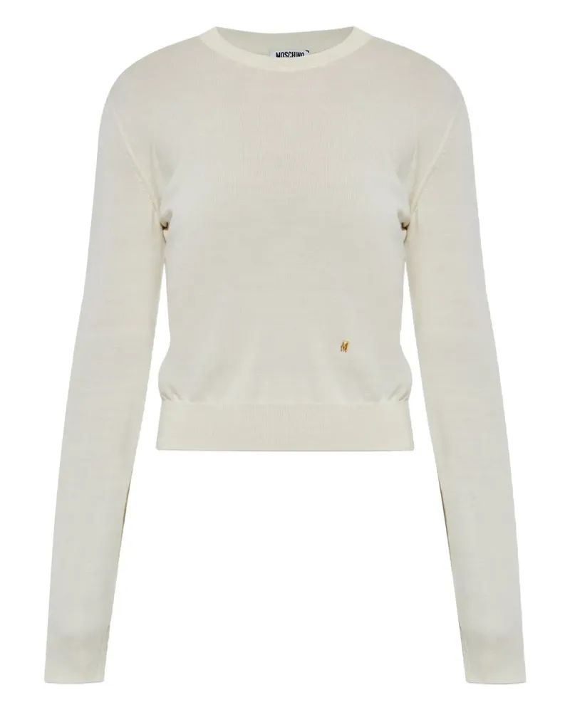 Moschino Wollpullover mit Logo - Nude Nude