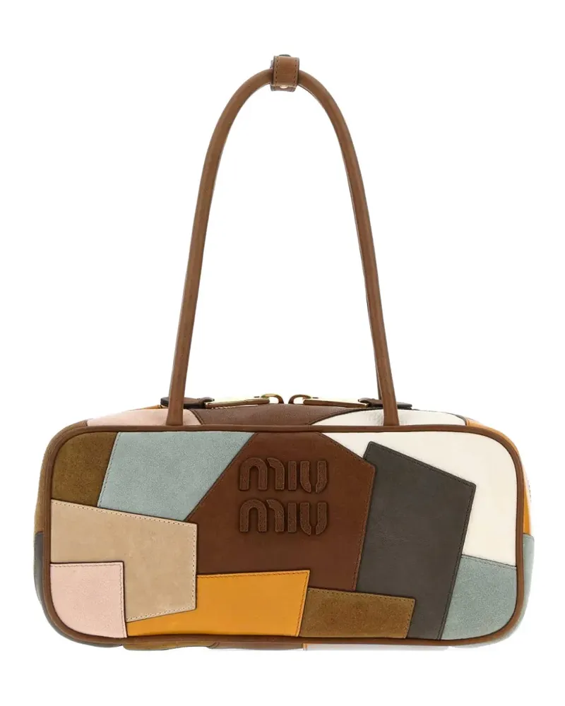 Miu Miu patchwork leather shoulder bag - Braun Braun