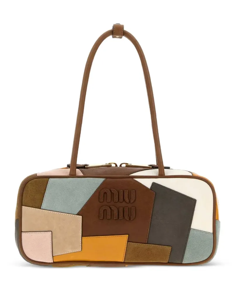 Miu Miu Schultertasche im Patchwork-Look - Braun Braun