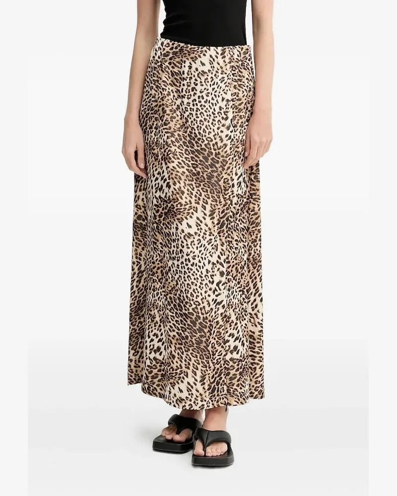 Gestuz GZleelo Midirock mit Leoparden-Print - Nude Nude