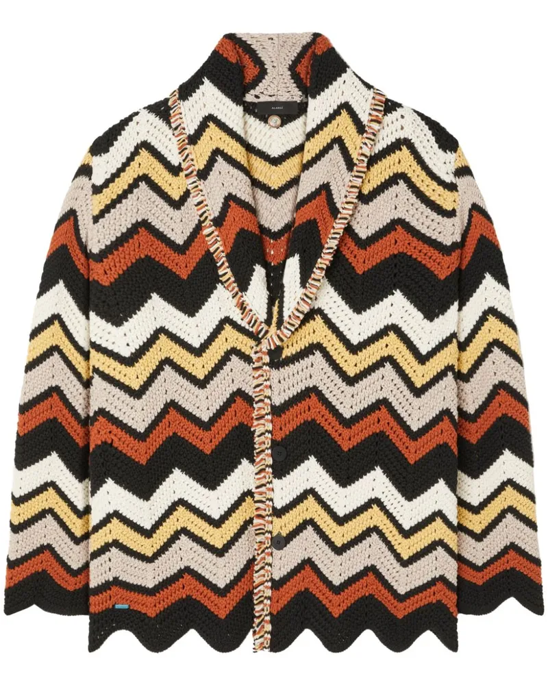 Alanui Kaleidoscopic Cardigan mit Zickzack-Print - Schwarz Schwarz