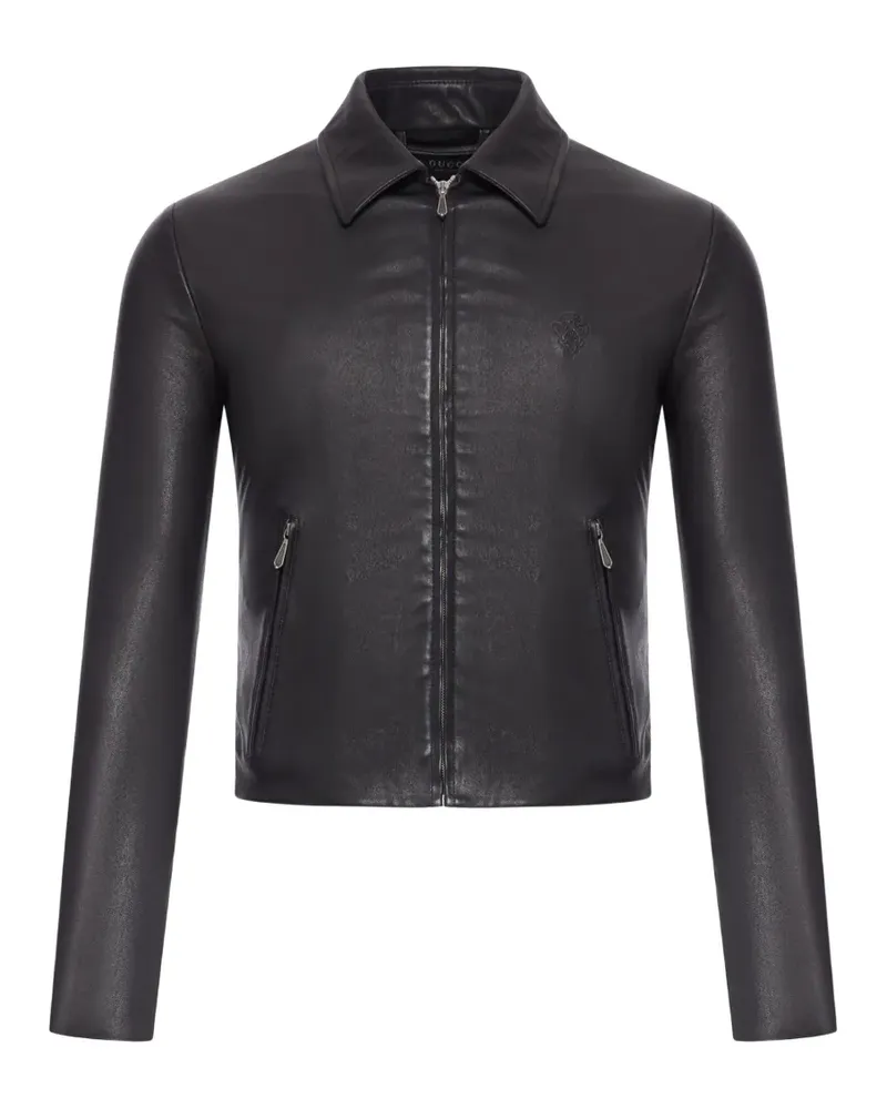 Gucci zip-up leather jacket - Schwarz Schwarz