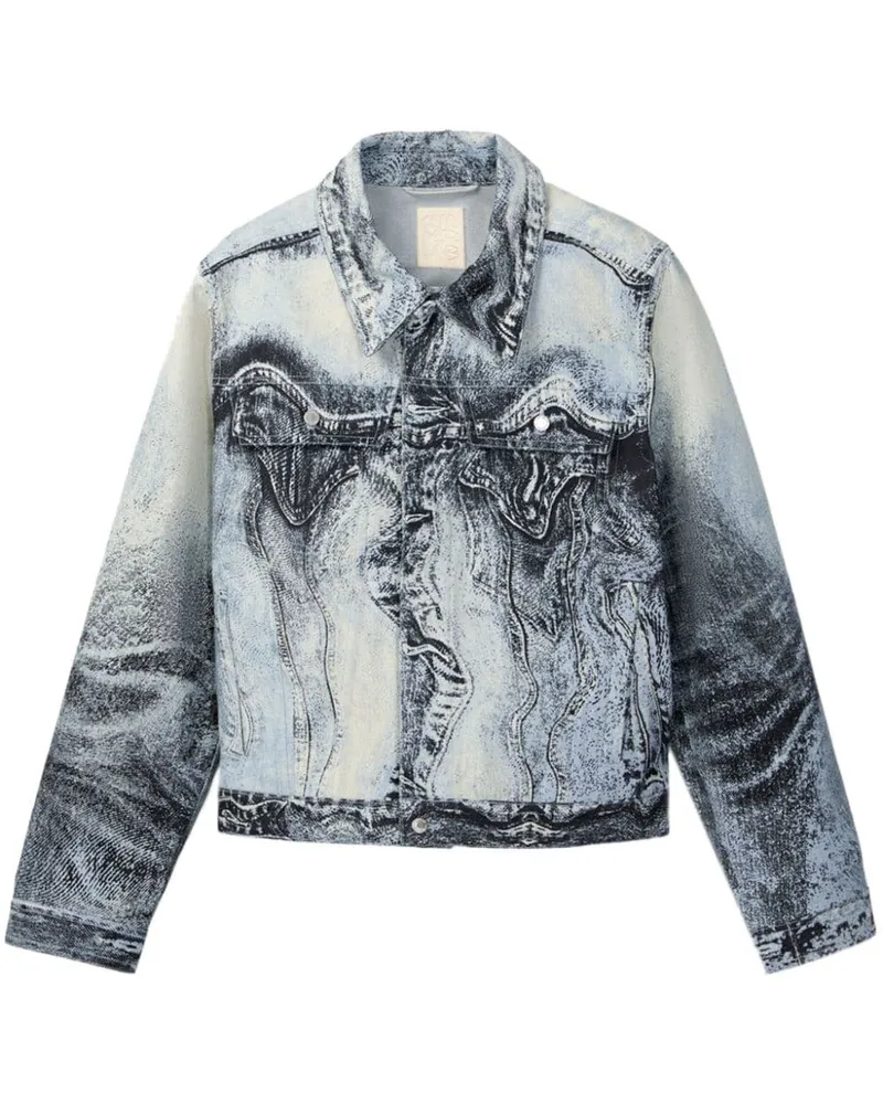 Camper Jeansjacke mit Wirbel-Print - Blau Blau