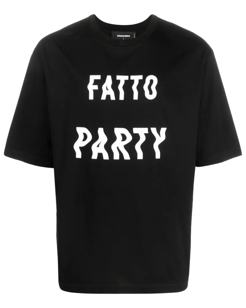 Dsquared2 T-Shirt mit Text-Print - Schwarz Schwarz