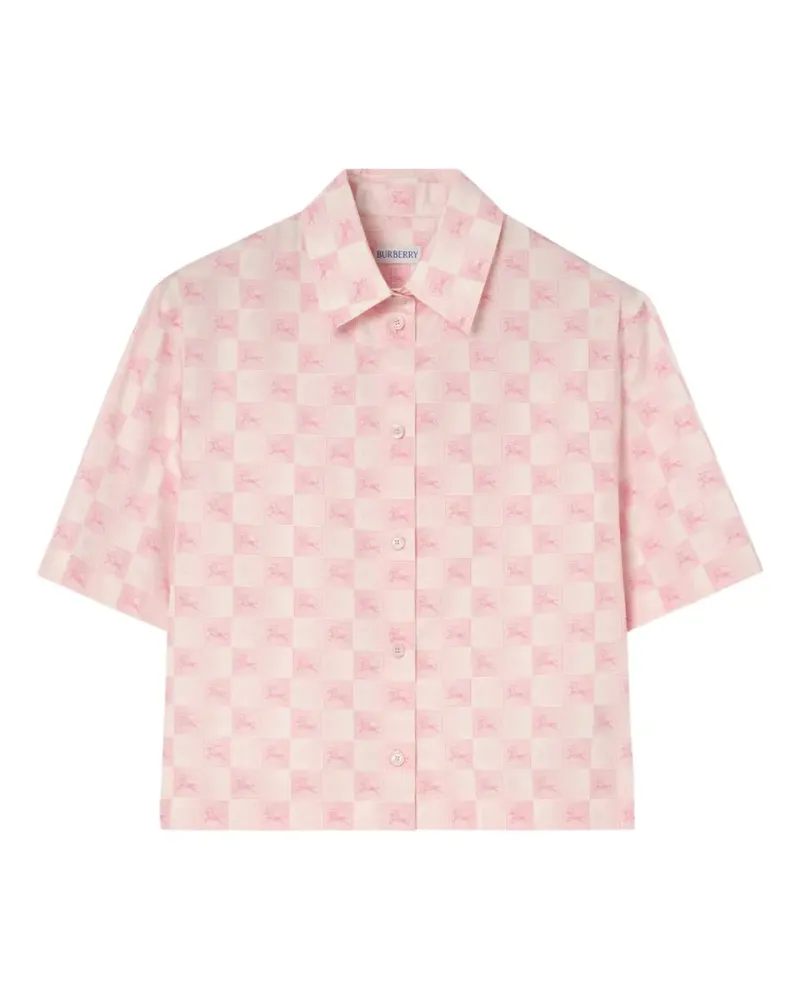 Burberry Kurz geschnittenes EKD Baumwollhemd mit Schachbrett-Muster ​ - Rosa Rosa