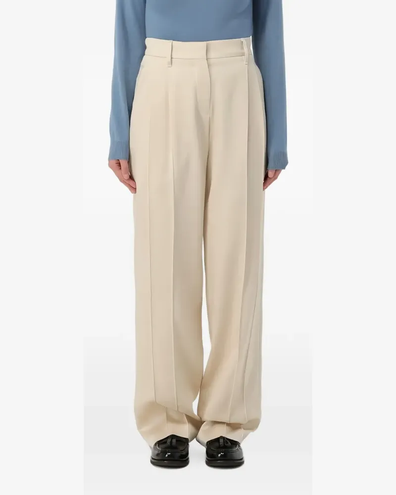 Brunello Cucinelli Wide-Leg-Hose mit Bundfalten - Nude Nude