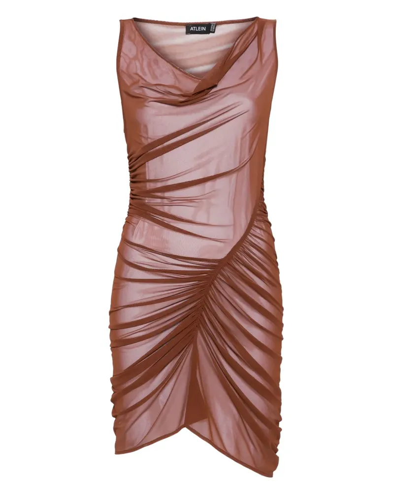 ATLEIN Minikleid in Netz-Optik - Braun Braun