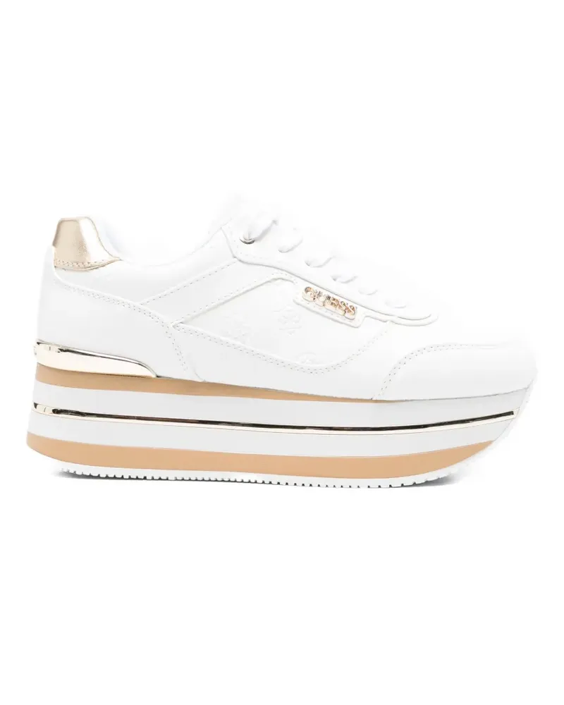 Guess logo-embossed platform sneakers - Weiß Weiß