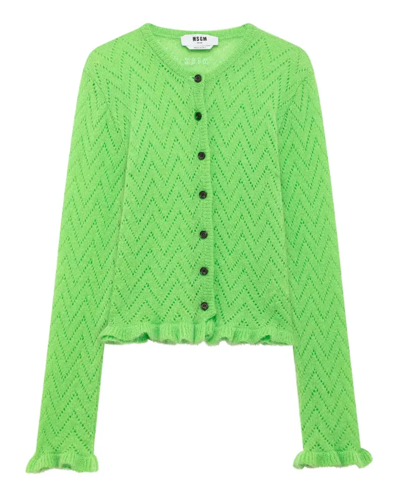 MSGM Cardigan mit Rüschenborte - Grün Grün
